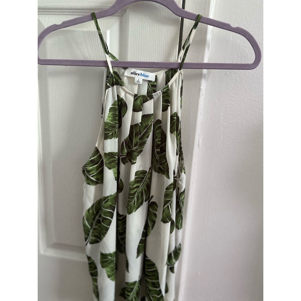 Alice blue floral halter tank